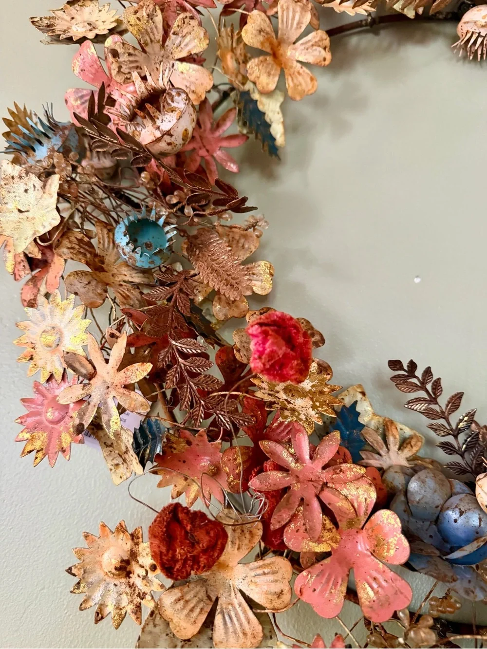 Terrain Gilded botanical iron + velvet wreath